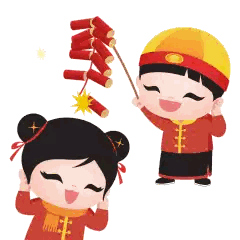 Chinese New Year Fireworks Celebration Sticker