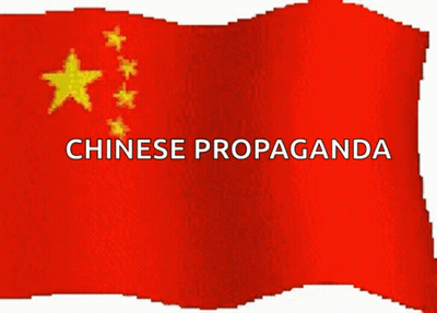 Chinese Propaganda Flag With Red And Yellow GIF