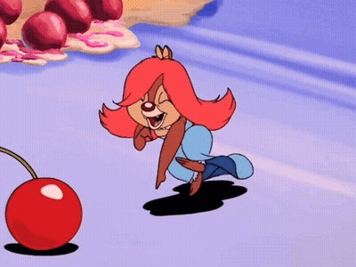 Chip And Dale Playing With Red Cherry GIF