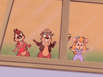 Chip Dale Gadget Looking Out Window GIF