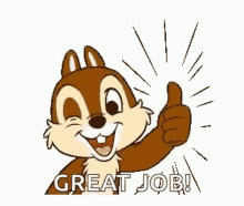 Chip 'N Dale Wink Thumbs Up Great Work GIF