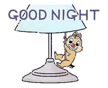 Chipmunk Hanging From Lamp Good Night Sticker