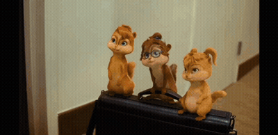 Chipmunk In Red Sweater With Letter A On Back GIF
