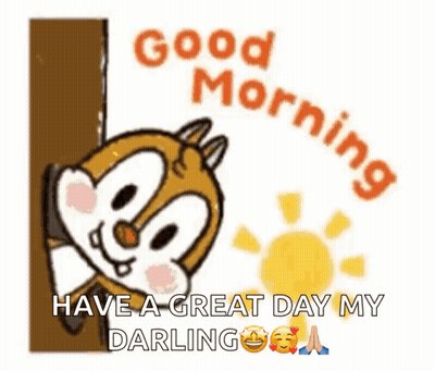 Chipmunk Peeking Out Behind Tree Good Morning GIF