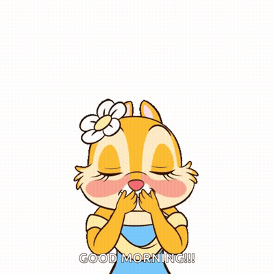 Chipmunk Surrounded By Hearts Saying Good Morning GIF
