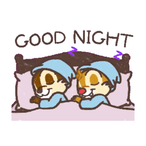 Chipmunks Sleeping With Good Night Words Sticker