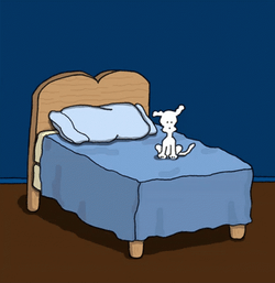 Chippy Animated Dog Vibrant Bed GIF