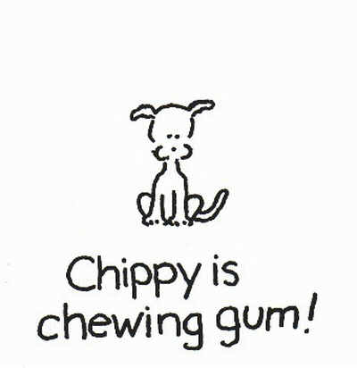 Chippy The Dog Chewing Gum GIF