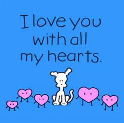 Chippy The Dog Pink Hearts I Love You GIF