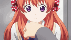 Chiyo Sakura Holding Yellow Anime Flower GIF