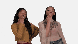 Chloe And Halle Blow A Kiss GIF