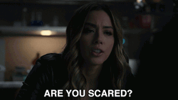Chloe Bennet Asking If You're Scared GIF