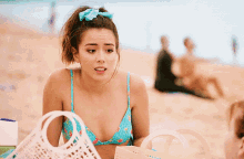 Chloe Bennet Bikini Chilling At The Beach GIF