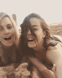 Chloe Bennet Relaxing At The Beach GIF