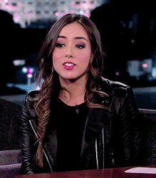 Chloe Bennet Shaking Head At Tv Show GIF