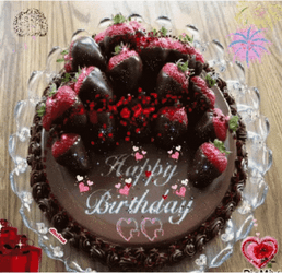Choco Strawberry Cake For Birth Celebration GIF