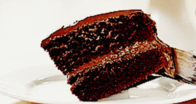 Chocolate Cake Slice On Plate GIF