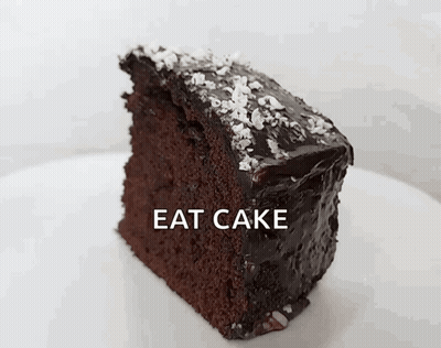 Chocolate Cake Slice With Eat Cake GIF