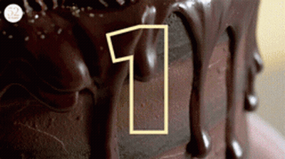 Chocolate Cake With Number One GIF