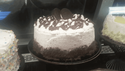 Chocolate Cake With White Frosting And Oreos GIF