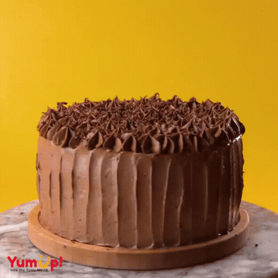 Chocolate Cake With Yum Text GIF