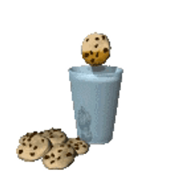 Chocolate Chip Dunked Glass Of Milk GIF