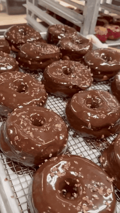 Chocolate Covered Donuts On Wire Rack GIF