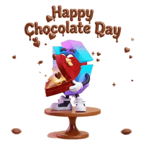Chocolate Day Greeting With Heart Sticker