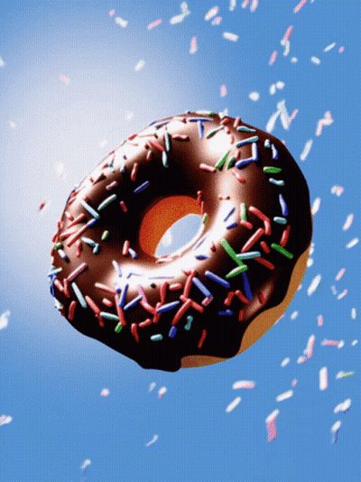 Chocolate Donut With Sprinkles GIF