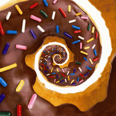 Chocolate Donut With Sprinkles GIF