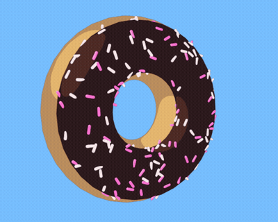 Chocolate Doughnut With Pink And White Sprinkles GIF