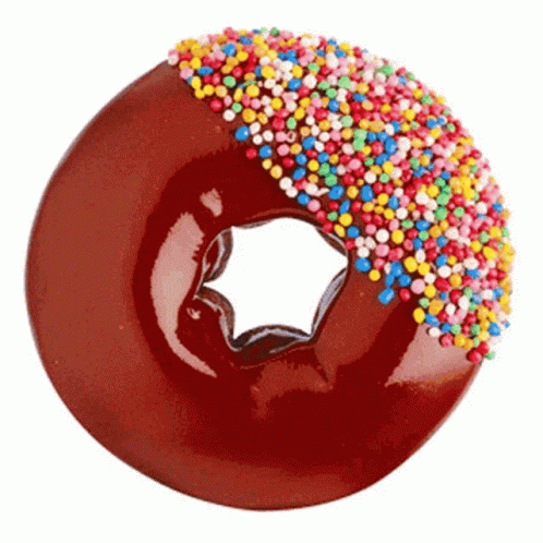 Chocolate Doughnut With Sprinkles GIF
