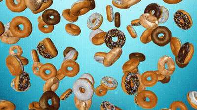 Chocolate Glazed Doughnut Being Poured Into Tray GIF