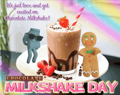 Chocolate Milkshake With Gingerbread Man GIF