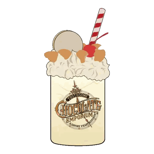 Chocolate Milkshake With Strawberries Sticker