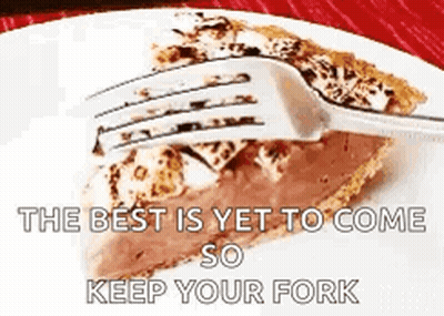 Chocolate Pie Slice With Fork On Plate GIF