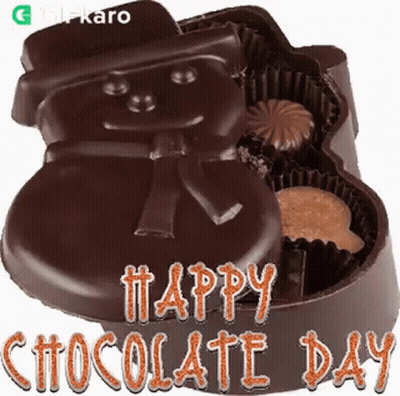 Chocolate Snowman Saying Happy Chocolate Day GIF
