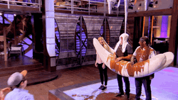 Chocolate Soak Chef Wearing Spinning Banana Costume GIF