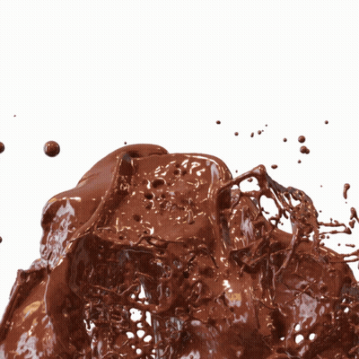 Chocolate Splash Saying Happy Chocolate GIF
