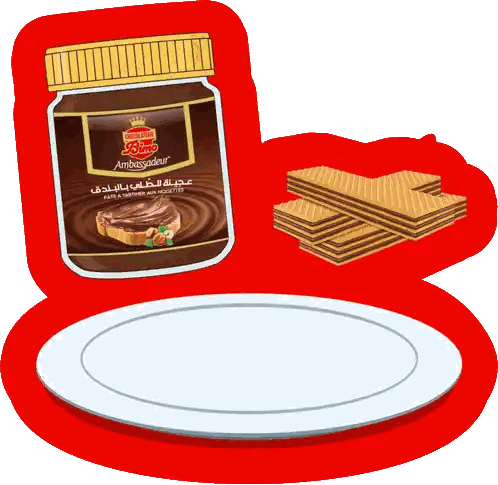 Chocolate Spread Next To Plate Sticker