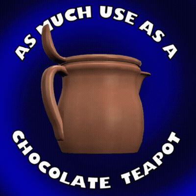 Chocolate Teapot As Much Use As A Chocolate Teapot GIF