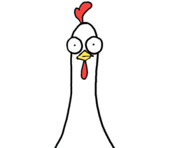 Choking Chicken Cartoon Sticker GIF