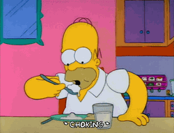Choking Dinner Homer Simpson GIF