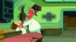 Choking Farnsworth Futurama GIF