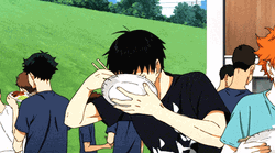 Choking Food Kageyama Haikyuu GIF