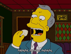 Choking Food Man Simpsons GIF