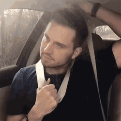 Choking Self With Seatbelt GIF