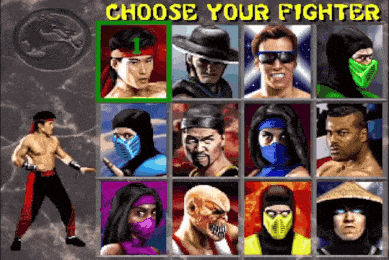 Choose Your Fighter Screen GIF