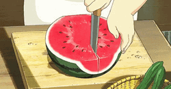 Chop On The Watermelon Animation GIF