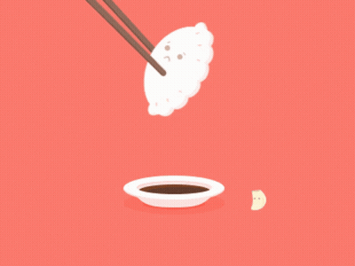 Chopsticks Holding Rice Over Bowl Of Soy Sauce GIF